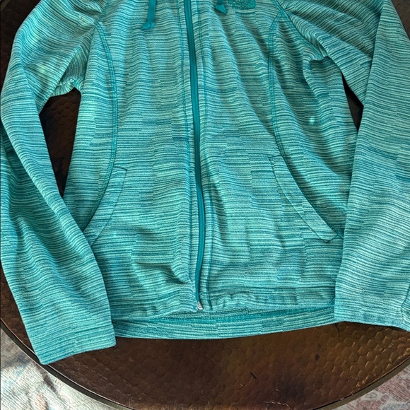 North Face Striped Hoodie Mezzaluna Zippered Jacket Size small Green EUC - Picture 5 of 9